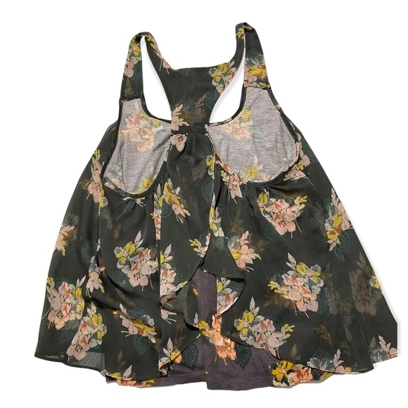 Kimchi Blue Multicolored Sheer Floral Swing Tank Sz Small - Picture 4 of 9